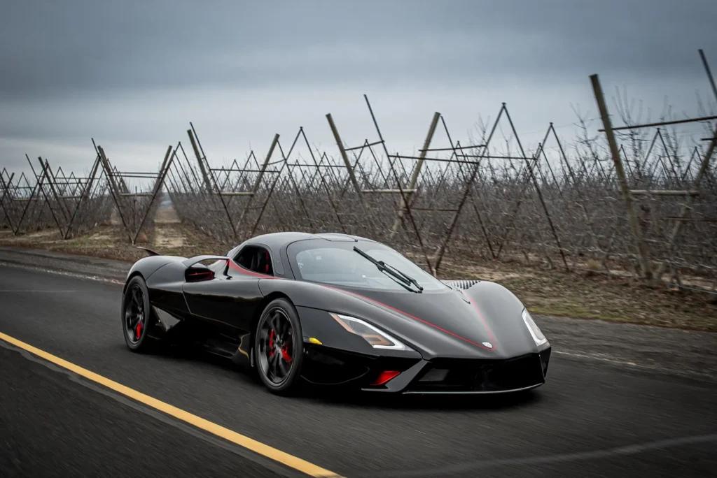 SSC Tuatara: An aerodynamic, record-chasing car designed to break speed barriers, with 1,750 horsepower.